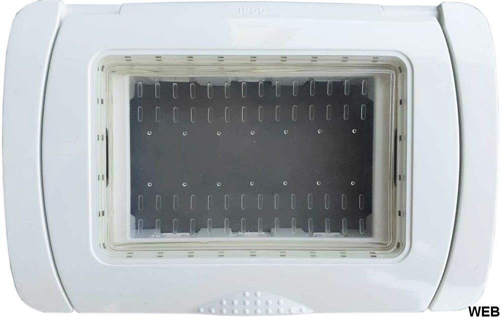 Placca Idrobox IP55 13x8.5cm 3 posti Bianco compatibile Matix EL2072 