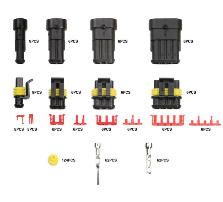 4 Set Connettori Elettrici 3 Pin Impermeabili Con Cavo 16AWG - Per Auto, Barca E Camion - Foto 3