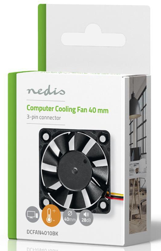 Silent 40mm 3 pin Computer Cooling Fan ND2083 Nedis