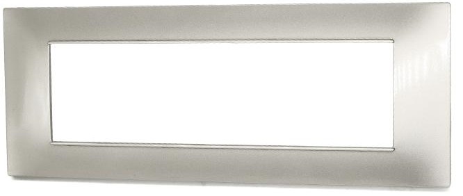 Placca in tecnopolimero 7P grigio chiaro compatibile Vimar EL1716 