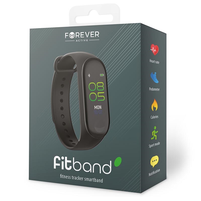 Smartband Bluetooth 5.0 rilevamento frequenza cardiaca e notifiche Fitband SB-50 Forever MOB346 Forever