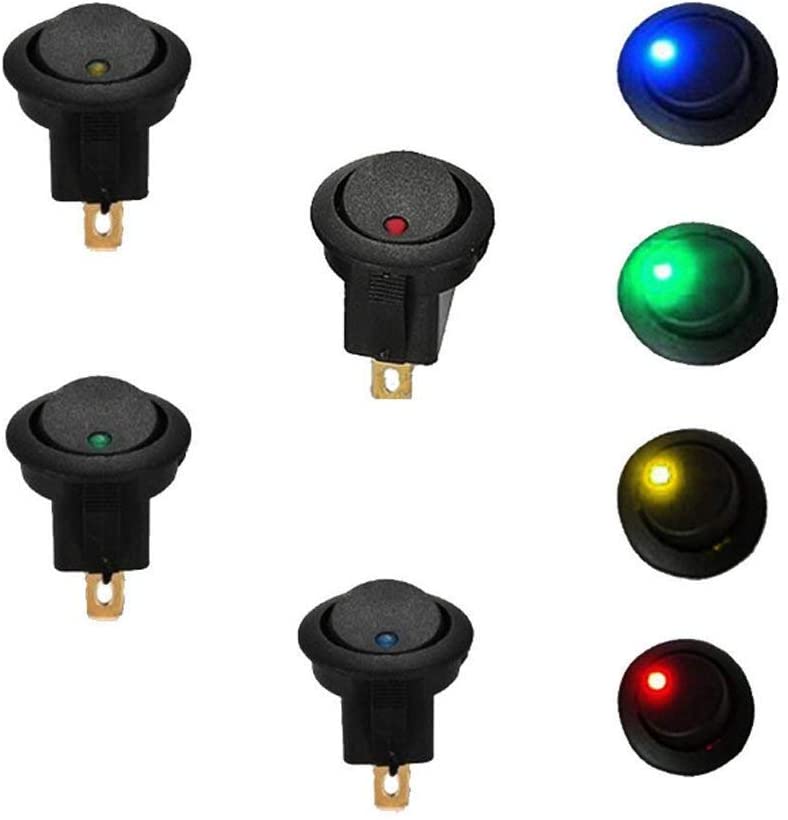 Interruttore a bilanciere luminoso Giallo/Verde/Rosso/Blu confezione 20 pezzi F1500 