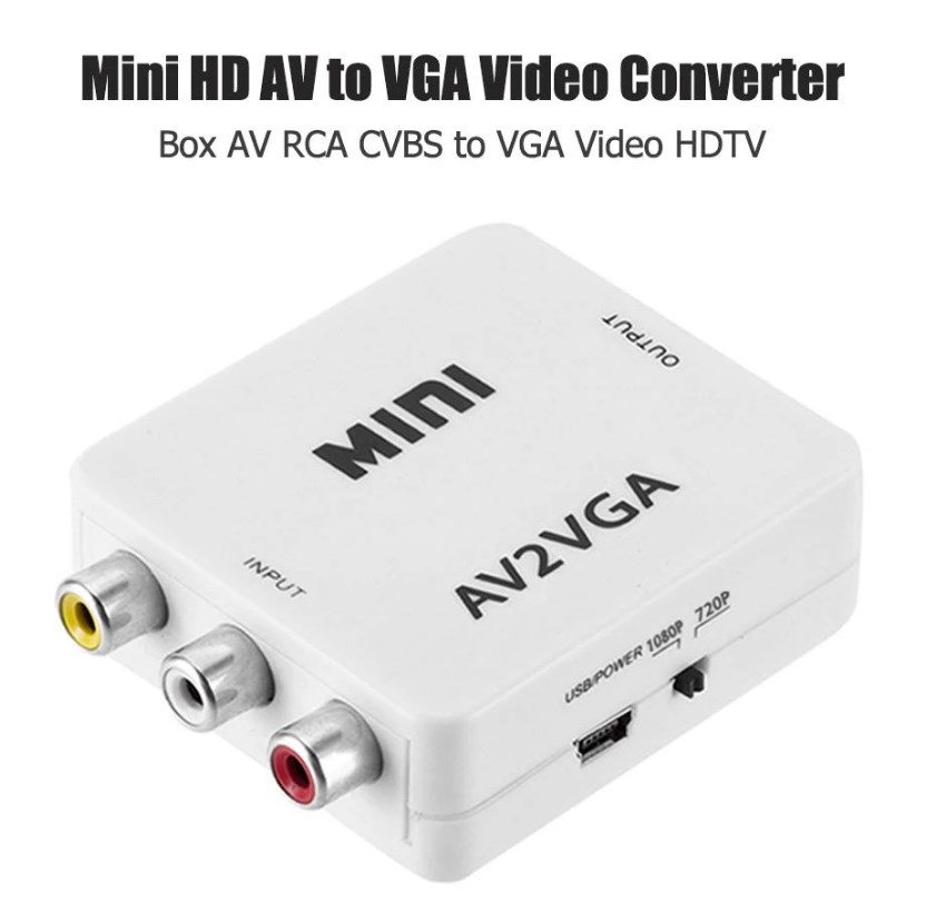 Mini convertitore da AV RCA Audio ad VGA/jack audio WB2378 