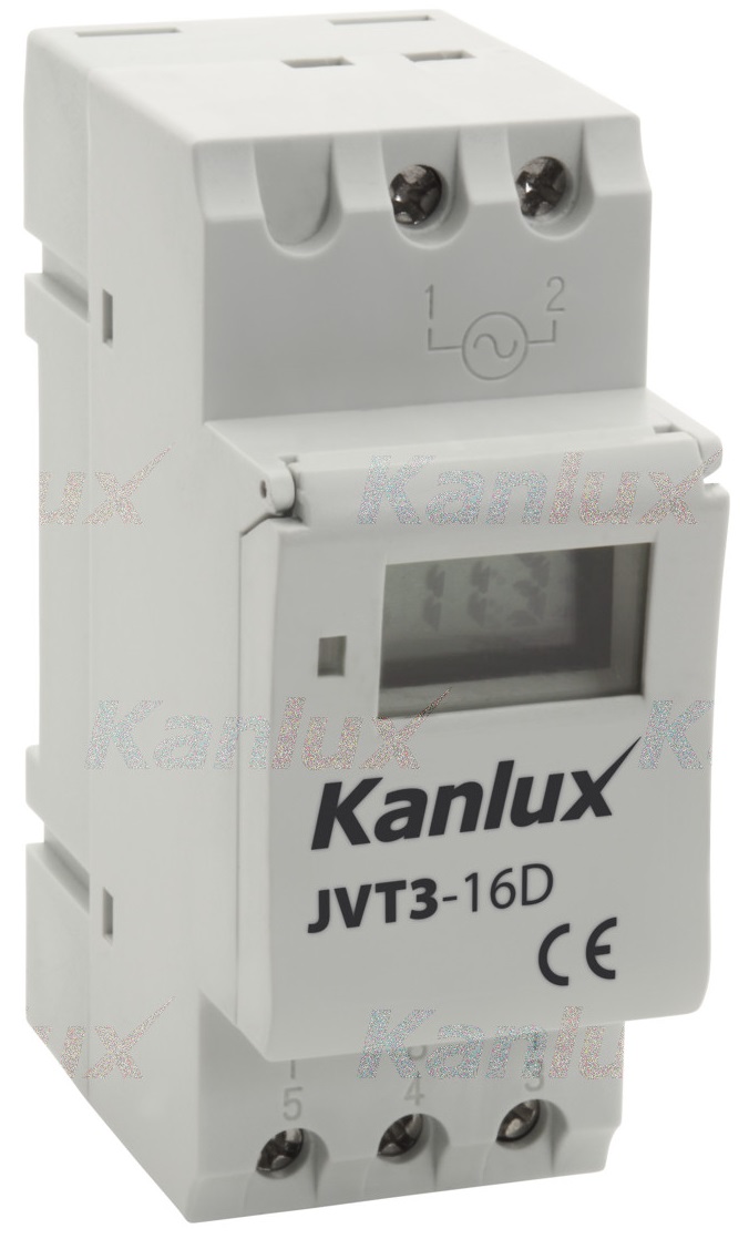 Timer temporizzatore elettronico 24h per guide Din (TH35) JVT3 Kanlux KA2216 Kanlux