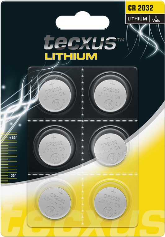 Batteria a bottone CR2032 3V blister da 6 Tecxus F1715 Tecxus