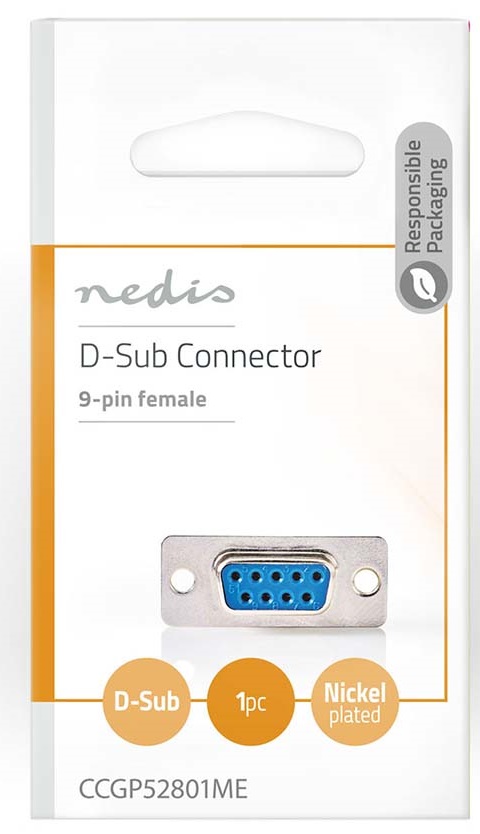 D-Sub Chassis Support | 9 Pin D-Sub Female | Metal ND1965 Nedis