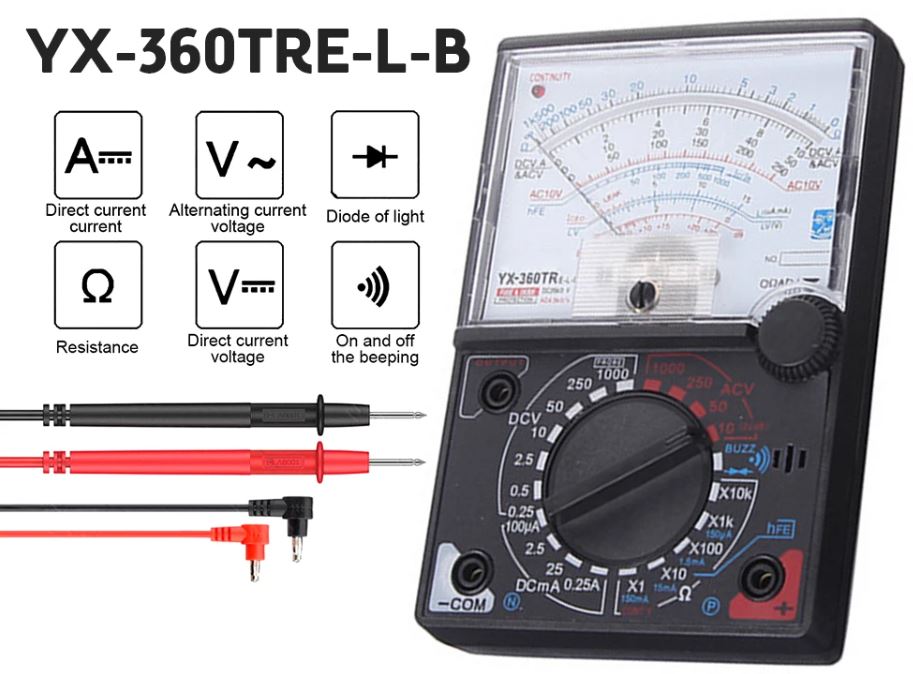 Multimetro analogico misurazioni V/A/Ω/Diodi YX-360TRE-L-B
