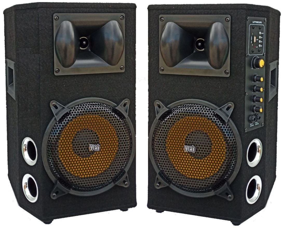 Coppia casse  acustiche 8" 200W USB/SD/Bluetooth LM08 WEB