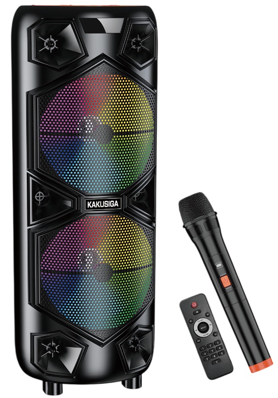 Cassa acustica ricaricabile con telecomando e microfono wireless 2x12" 60W KK-12202 KK-12202 Kakusiga