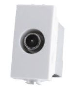 Pass-through TV socket 4.5x2x3cm White compatible Vimar Plana EL1984 