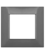 Placca in tecnopolimero 2 posti color grigio scuro compatibile Vimar Plana EL005 