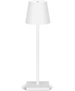 Lampada LED ricaricabile da tavolo 3W dimmerabile in metallo bianco EL3935 