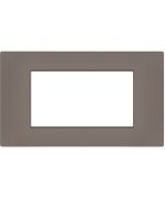 Placca 4 posti tortora Soft Touch compatibile Vimar Plana EL3994 