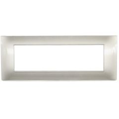 Placca in tecnopolimero 7P grigio chiaro compatibile Vimar EL1716 