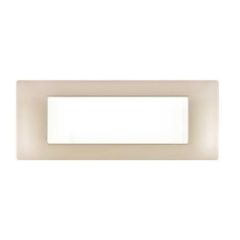 Placca in tecnopolimero 7 posti color champagne compatibile Vimar Plana EL816 
