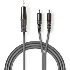 C&acirc;ble audio st&eacute;r&eacute;o 3,5 mm m&acirc;le vers 2x RCA m&acirc;le 1,5 m ND9074 Nedis