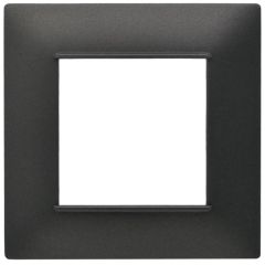 Placca 2 posti testa di moro Soft Touch compatibile Vimar Plana EL2267 