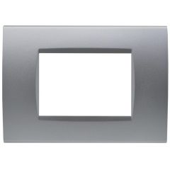 Placca 3 posti argento Soft Touch compatibile Living International EL2444 