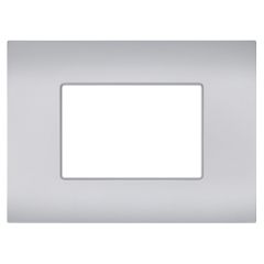 Placca 3 posti argento compatibile Vimar Ark&eacute; EL350 