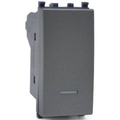 Pulsante unipolare grigio con spia compatibile Vimar Ark&eacute; EL364 