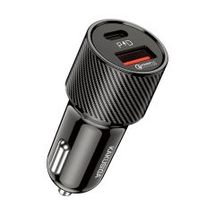 Caricabatterie da auto USB/USB type C ricarica rapida nero KSC-677 F2840 Kakusiga