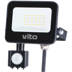Faro LED da esterno con sensore PIR 10W 1000lm luce fredda 6000k EL588 Vito