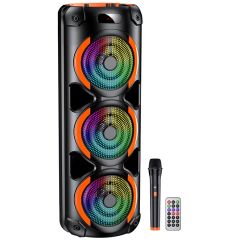 Cassa acustica 3x8" 40W Bluetooth/Scheda SD/USB con telecomando e microfono KK-8302 Kakusiga