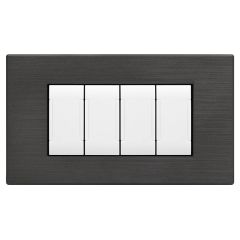 Placca Tecnopolimero Spazzolato 8004SL-24 T1-Art 4P Antracite EL067 