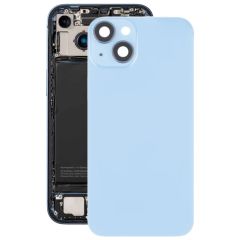 Cover posteriore in vetro per iPhone 14 Plus con supporto flash e ricarica wireless &ndash; Blu B8066 