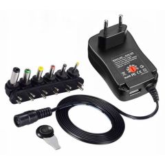 Alimentatore universale con selettore di tensione 3–12V e porta USB – 30W T150 