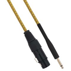 XLR female Cannon cable to Jack 6.35 male 1.5 meters Mono - Yellow / Brown SP042 
