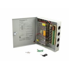 Boîte d’alimentation à découpage 12V 10A avec 9 sorties et fusible de protection T605 