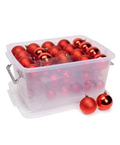 Pack de 70 bolas navideñas 4-5-6cm regalos navideños rojos ED1095 Christmas Gift