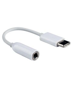 USB Type-C Male Adapter Cable - 3.5mm Audio Female Jack - White MOB319 