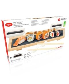 Set de sushi 7 pièces avec plateau Alpina 30x16cm ED5066 Alpina