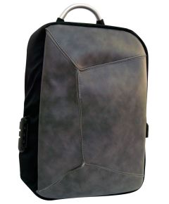 Padded multi-function backpack with gray-black USB combination MOB1060 