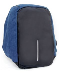 Anti-theft multifunctional padded backpack with black-blue jeans reflector MOB1080 