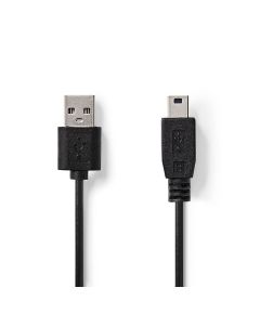 Câble USB 2.0 | Un mâle - Mini mâle 5 broches | 2,0 m | Noir ND2100 Nedis