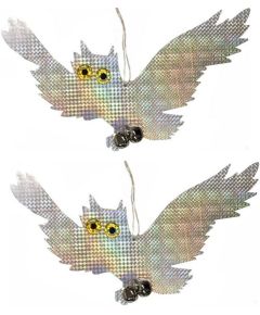 Set 2 reflective owls scares birds 21.5x39.5cm Lifetime Garden ED9076 Lifetime garden