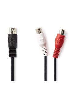 Cavo audio DIN Maschio DIN a 5 pin - 2x RCA femmina 0.2 m Nero ND2750 Nedis