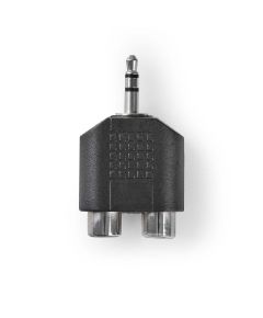 Stereo Audio Adapter 3.5mm Male - 2x Female RCA 10pcs Black ND2765 Nedis