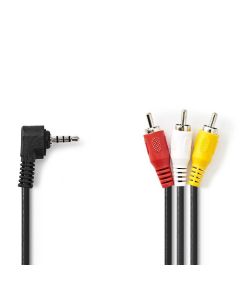 Cavo AV da 3,5 mm | AV maschio da 3,5 mm - 3x RCA maschio | 2m | Nero ND3158 Nedis