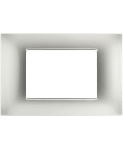 Placca 3P Tecnopolimero 12x8cm Argento compatibile Vimar Plana EL1960 