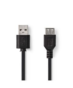 Cable USB 2.0 A Macho - USB A Hembra 3m Negro ND1127 Nedis