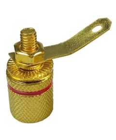 Conector Banana Panel Dorado - Rojo SP011 