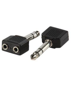 Stereo Audio Adapter 6.35 mm Male-2x 3.5 mm Female Black ND3526 Valueline
