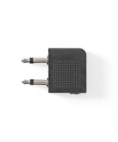 Adattatore Audio per Aereo 2x Maschio da 3,5mm-Femmina da 3,5mm confezione da 10 pezzi ND3774 Nedis