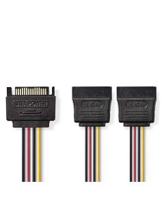 Internal power cable SATA 15 pin male-2 SATA 15 pin female 0.15m Different ND3882 Nedis