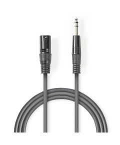 6,35mm 5m XLR Male to 3 Pin XLR-Male Balanced Audio Cable ND4380 Nedis