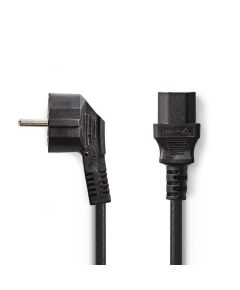 Schuko male power cable angled-IEC-320-C13 5m ND4520 Nedis
